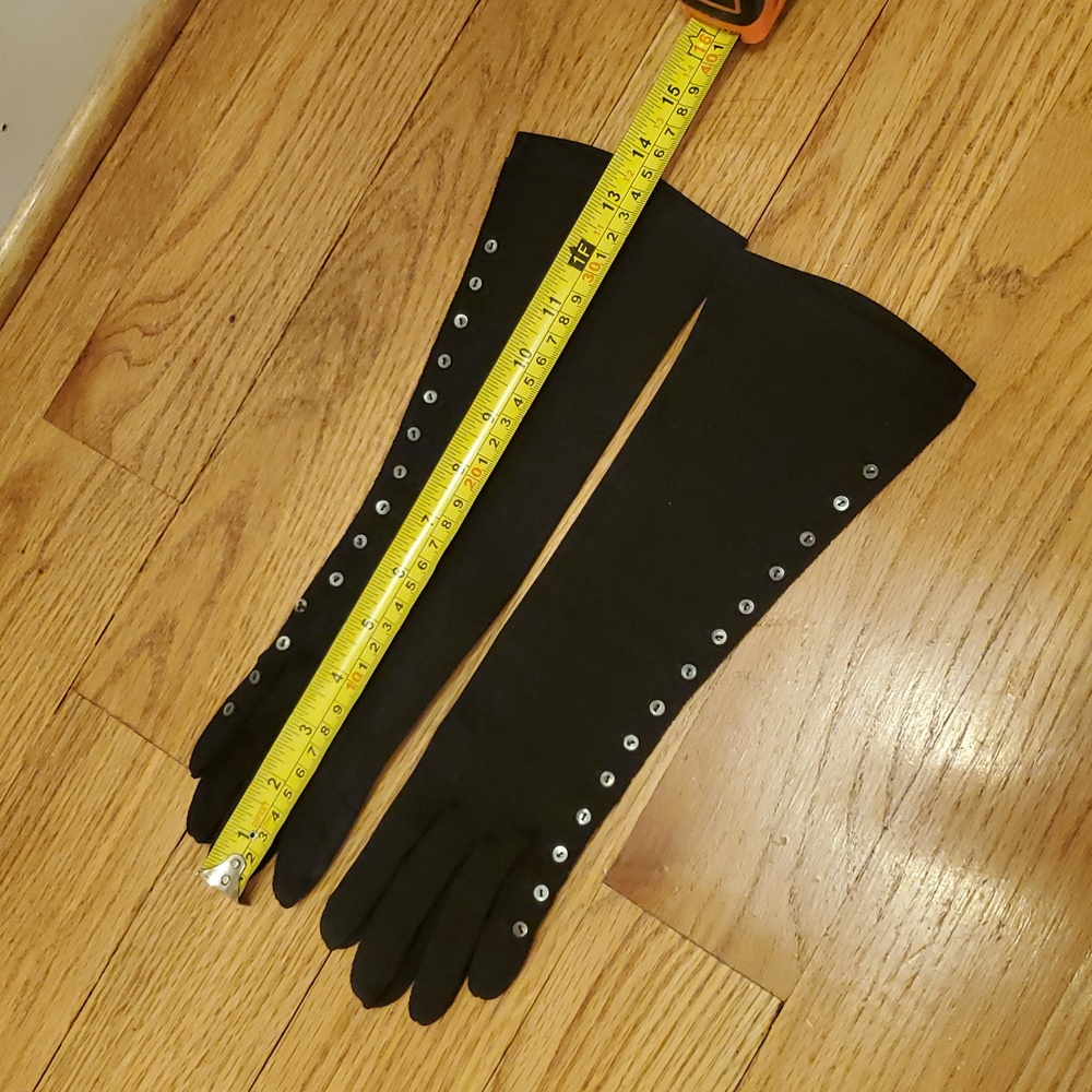 Vintage Duchess Long Black Gloves - Picture 12 of 13